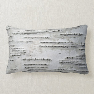 White, Grey and Black Birch Bark Lumbar Pillow