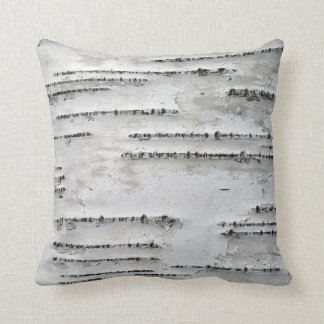 White, Grey and Black Birch Bark Throw Pillow