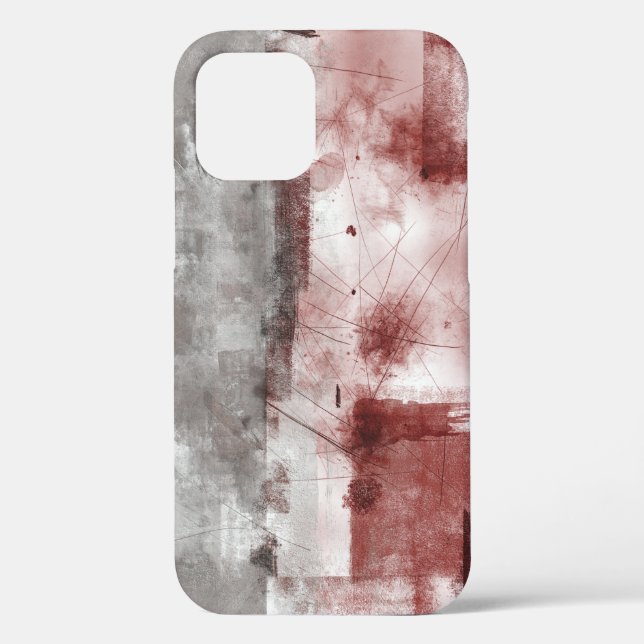 White Grey Burgundy Rustic Modern Abstract Nr56 Case-Mate iPhone Case (Back)