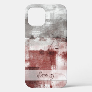 White Grey Burgundy Rustic Modern Abstract Nr56 iPhone 12 Case