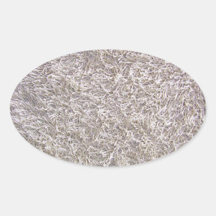 White Grey Carpet Texture Background Oval Sticker