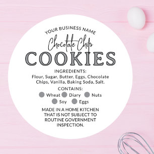 White Grey Chocolate Cookies Cottage Law Sticker