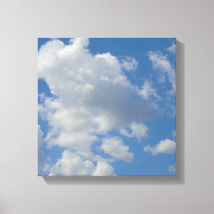 White/Grey Clouds and Blue Sky Canvas Print