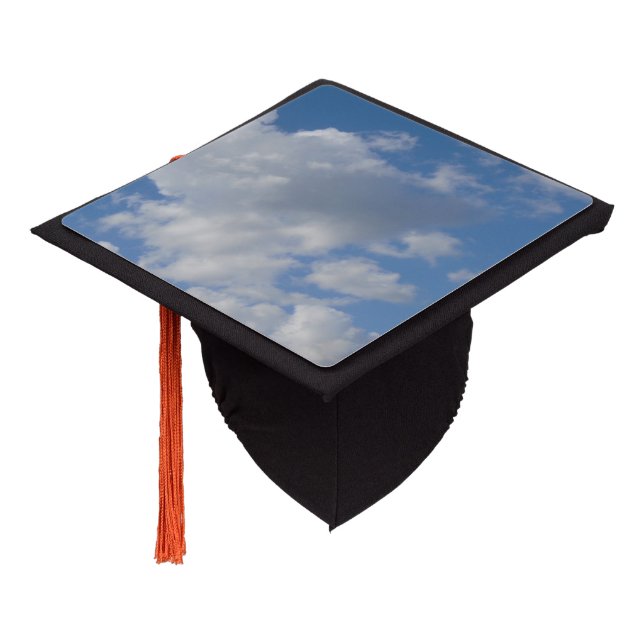 White/Grey Clouds and Blue Sky Graduation Cap Topper (Angled)