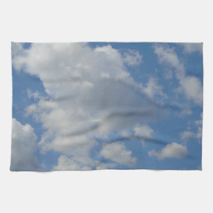 White/Grey Clouds and Blue Sky Kitchen Towel