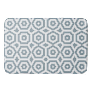 white grey geometric pattern art deco  bath mat