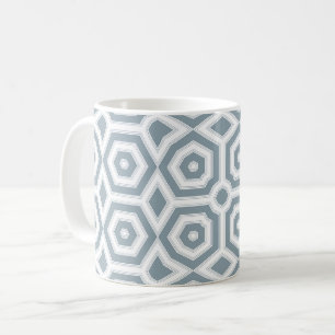 white grey geometric pattern art deco coffee mug