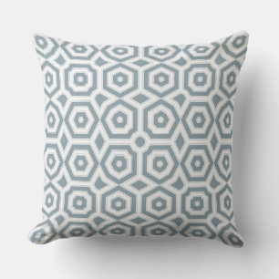 white grey geometric pattern art deco throw pillow