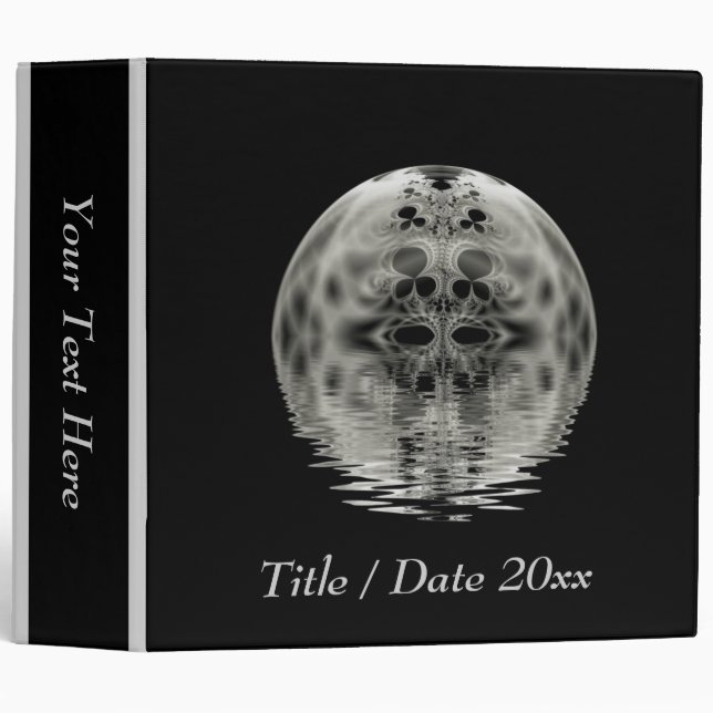 White / Grey Globe Fractal Custom Binder (Front/Spine)