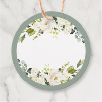 White Grey Green Mimosa Juice Tags for Handwriting
