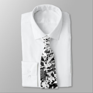 white Grey Mixed With Black Pattern Design Tie