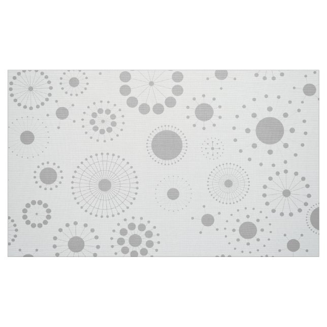 White & Grey Modern Geometric Pattern Fabric (Fat Quarter)