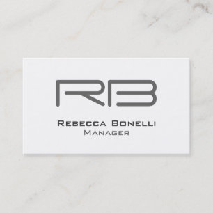 White Grey Monogram Manager Business Card