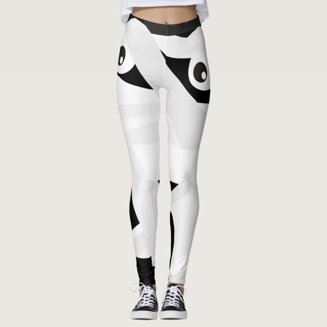 white grey mummy wraped halloween leggings (Front)