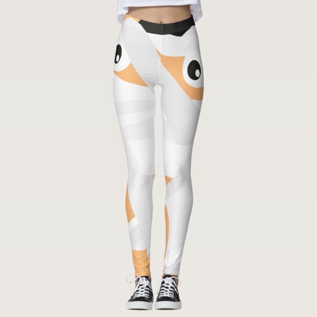 white grey mummy wraped halloween leggings (Front)