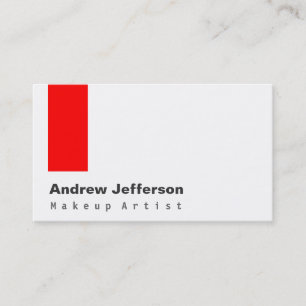 White Grey Red Professional Artist Business Card