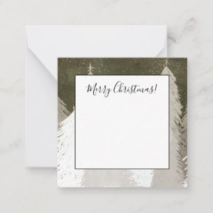 White & Grey Snow-Covered Pine Trees Chalkboard Card