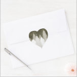 White & Grey Snow-Covered Pine Trees Chalkboard Heart Sticker<br><div class="desc">Personalize this sticker with your return address or Christmas wish. You can add shapes, icons and text. Create a beautiful Christmas gift for everyone you love. This white and grey snow-covered Christmas pattern is against a chalkboard background, perfect for personalizing. Bright glistening evergreen trees sparkle in the dark night. The...</div>