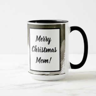 White & Grey Snow-Covered Pine Trees Chalkboard Mug