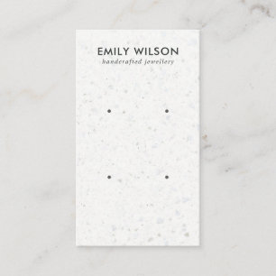 WHITE GREY TERRAZZO 2 STUD EARRING DISPLAY CARD
