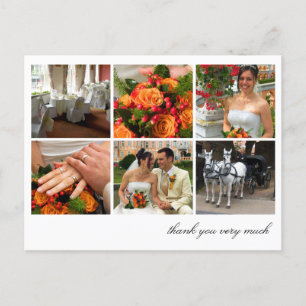 White grid collage 6 photos memories thank you postcard
