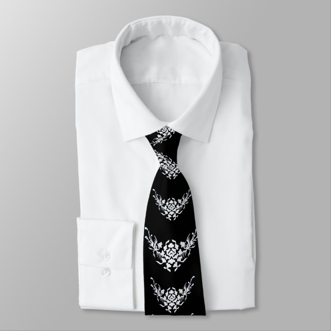 WHITE GRIFFINS AND FLOWERS IN BLACK TIE (Tied)