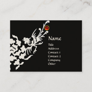 WHITE GRIFFINS RED RUBY MONOGRAM black Business Card