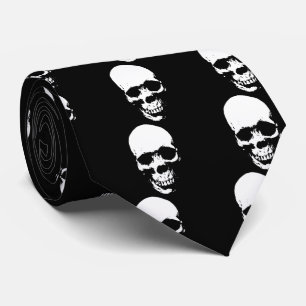 White Grim Reaper Skull Tie