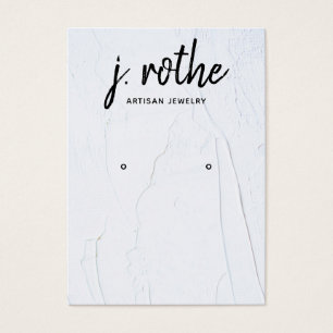 White Grunge Earring Typography Jewelry Display
