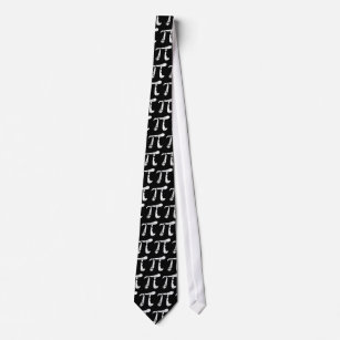 White Grunge Pi Symbol Tie