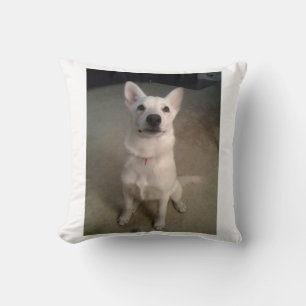 white gs pup throw pillow