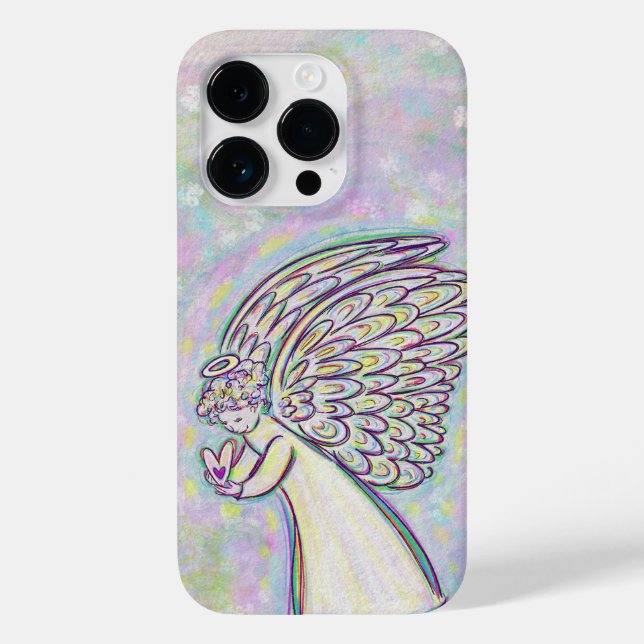 White Guardian Angel Art Custom iPhone Case (Back)