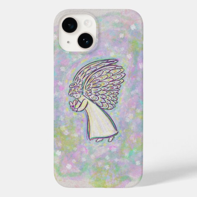 White Guardian Angel Art Custom iPhone Case (Back)