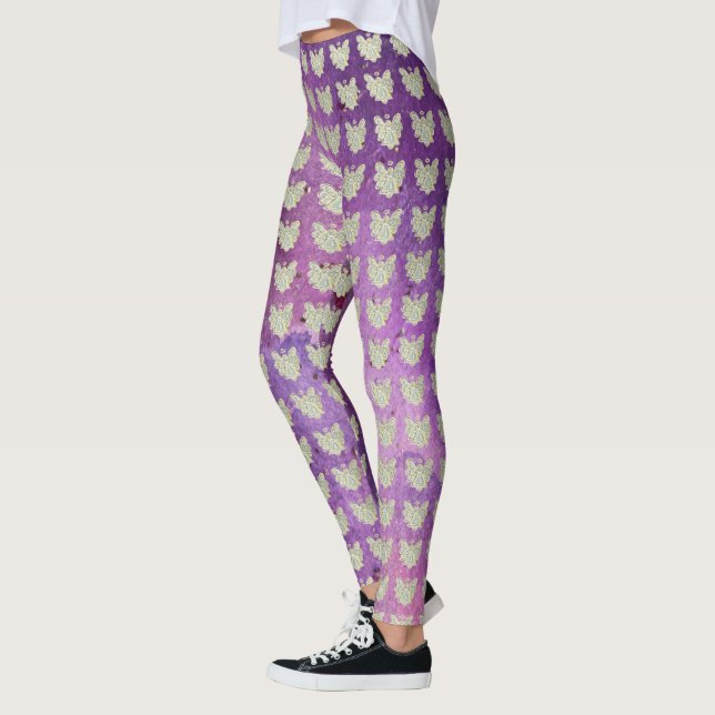 White Guardian Angel Art Custom Leggings (Gauche)