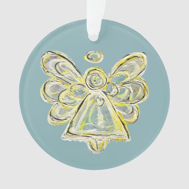 White Guardian Angel Christmas Pendant Ornament (Front)