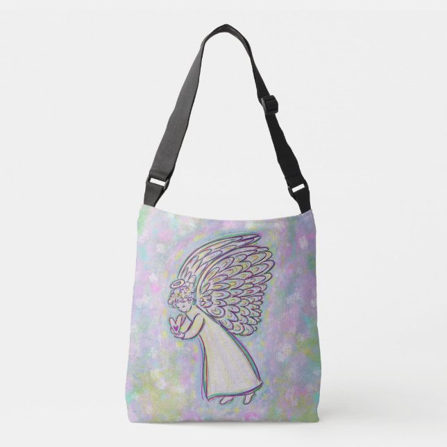 White Guardian Angel Purse Art Cross Body Bag (Front)