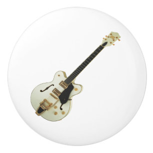 White Guitar Ceramic Knob