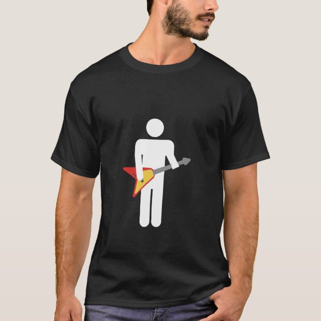 White Guitar Man T-Shirt (Front)