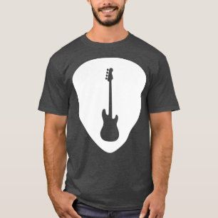 White Guitar Pick Guitarist  T-Shirt