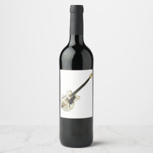 White Guitar Wine Label