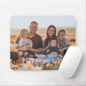White Half Wreath Overlay Family Photo Mouse Pad (With Mouse)