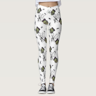 🤍 White Halloween Frankenstein Leggings 🎃 👻