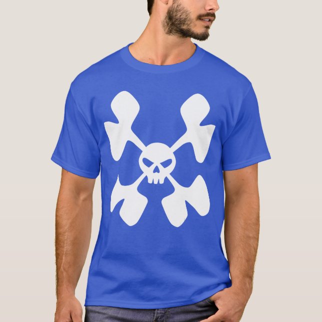 White Halloween Skeleton Silhouette Punk Rock Goth T-Shirt (Front)