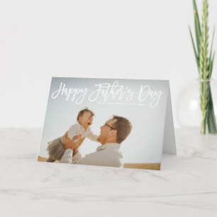 White Hand Lettered Script Happy Father's Day Card
