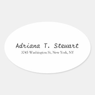 White Handwriting Professional Elegant Simple Oval Sticker