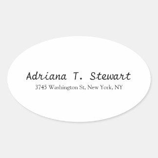 White Handwriting Professional Elegant Simple Oval Sticker