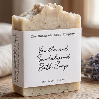 White Handwritten Look Soap Label