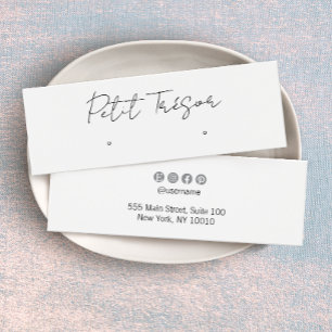 White Handwritten Script  Stud Earring Display