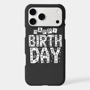 white happy birthday typography text