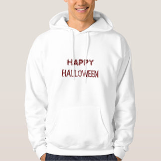 White Happy Halloween Hoodie Will Trick for Treats